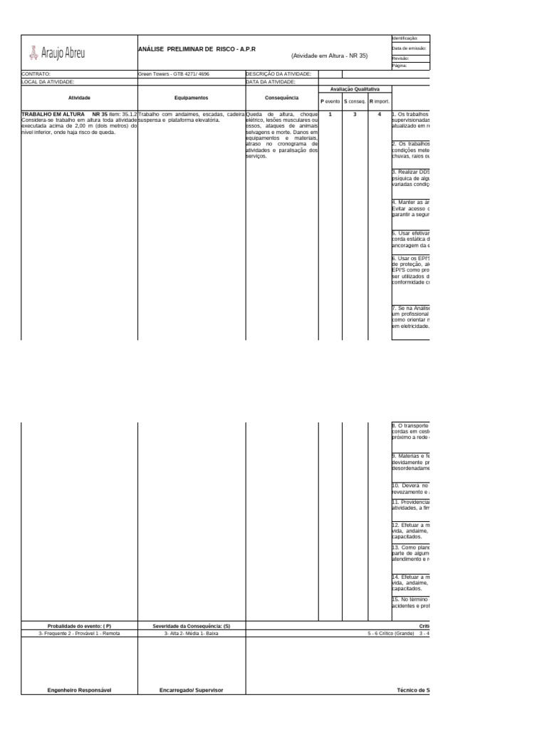 APR - NR 35 - Genérica - Atualizada | PDF