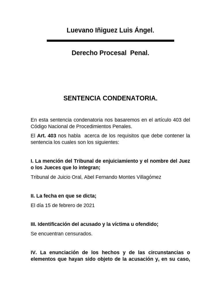 Sentencia Condenatoria | PDF