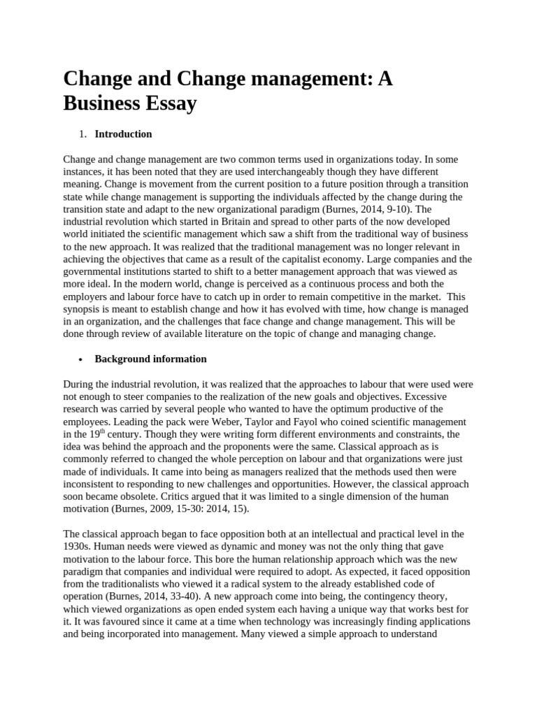 Change Managment Online Paper | PDF