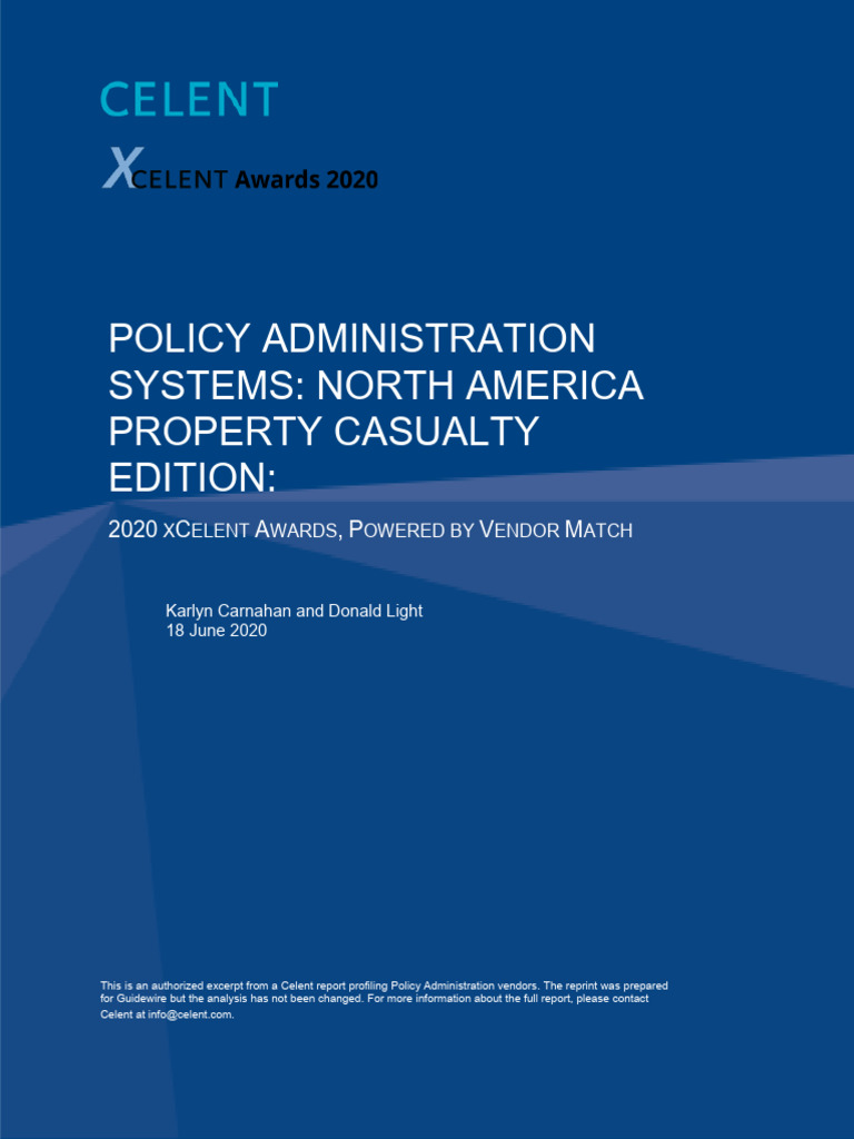 Celent's 2020 Policy Admin Systems Review | PDF | Computer Security ...