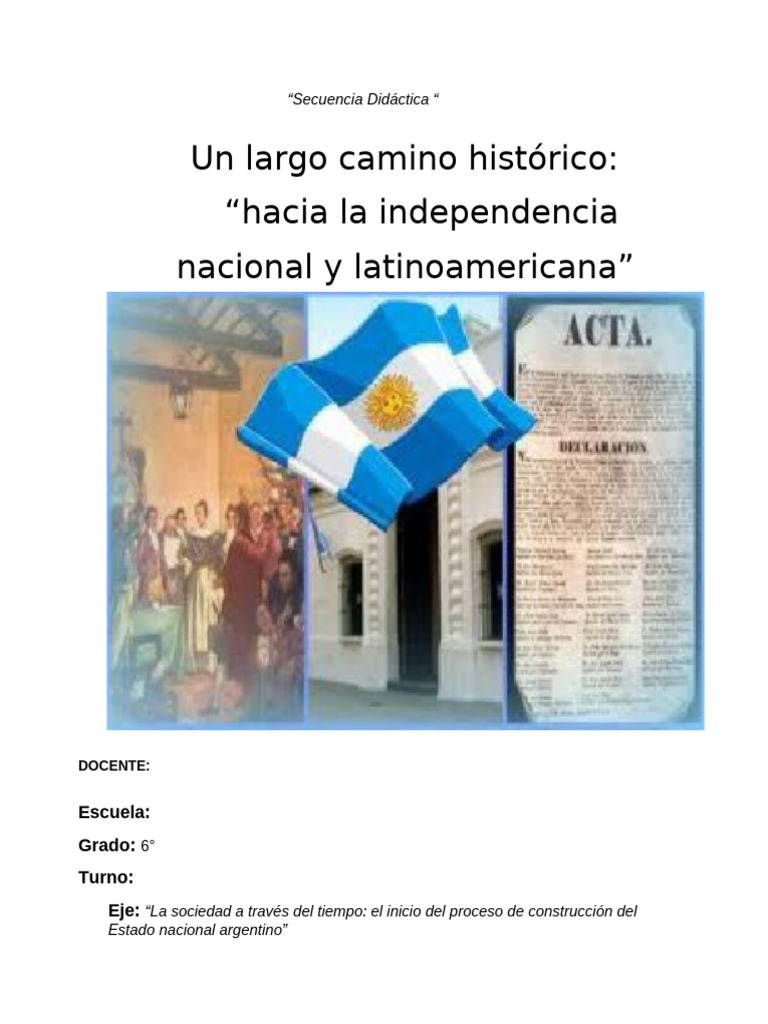 6º CS SOCIALES - Camino A La Independencia Junto A San Martin | PDF