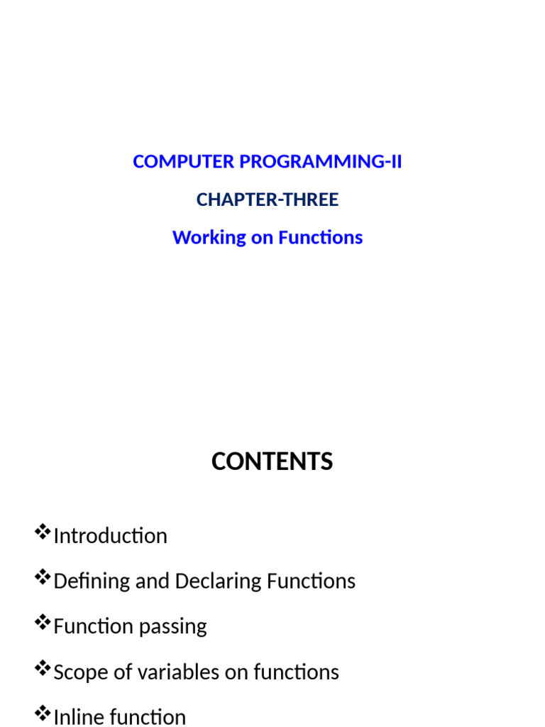 CHapter 3 Function | PDF