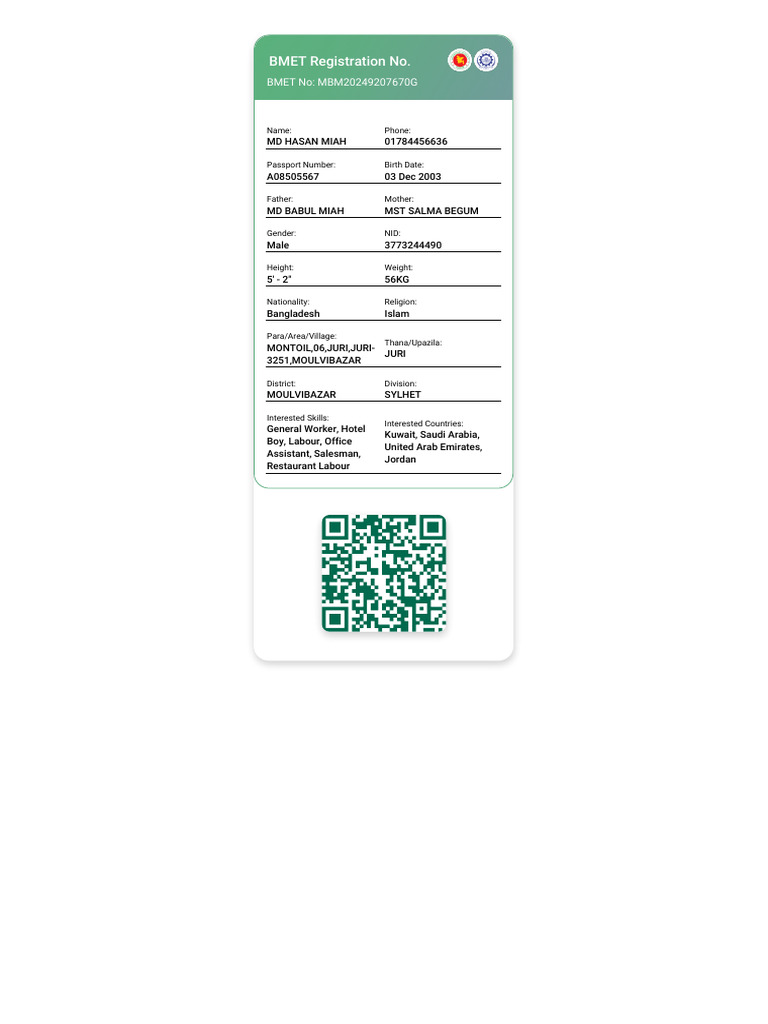 MD HASAN MIAH Card - MBM20249207670G | PDF
