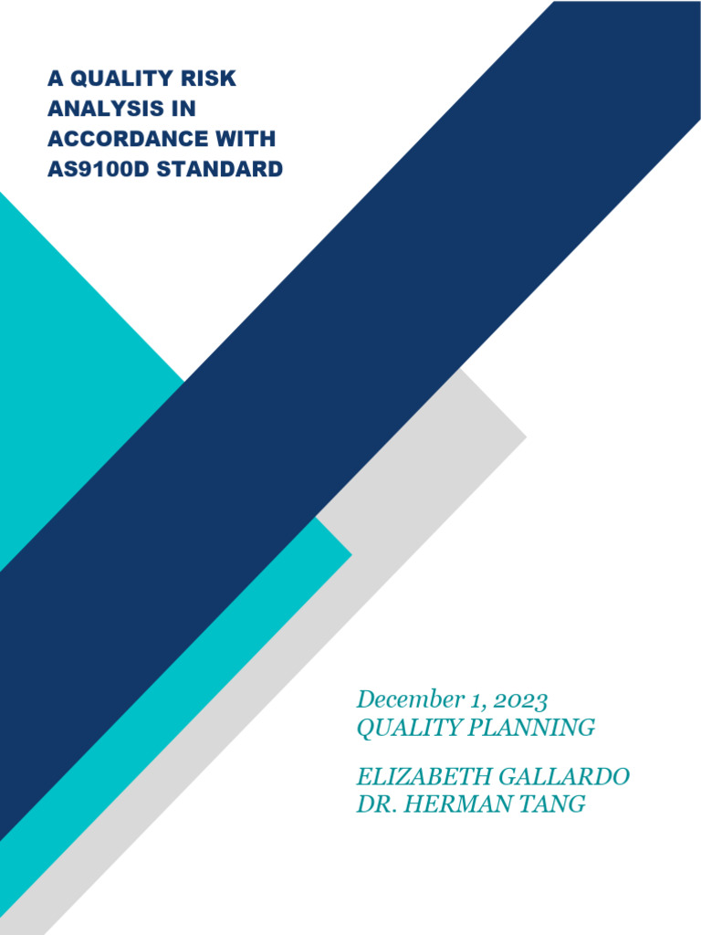 A quality risk analysis in accordance with as9100d standard 1 pdf