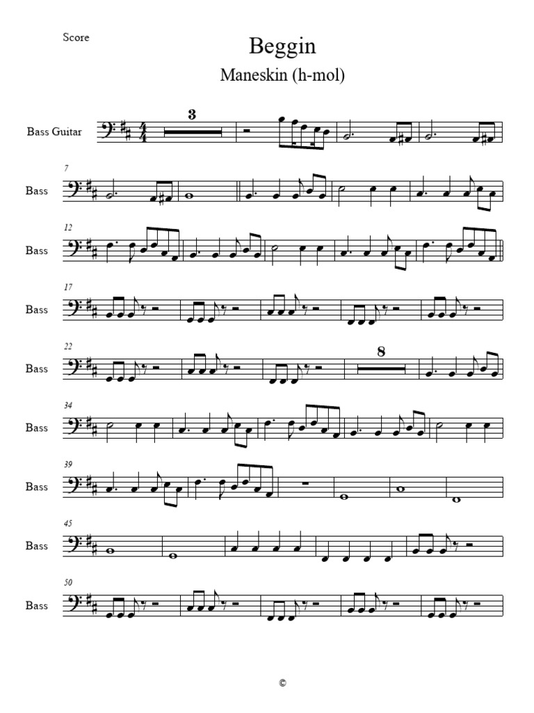Beggin - Maneskin (H-Mol) | PDF
