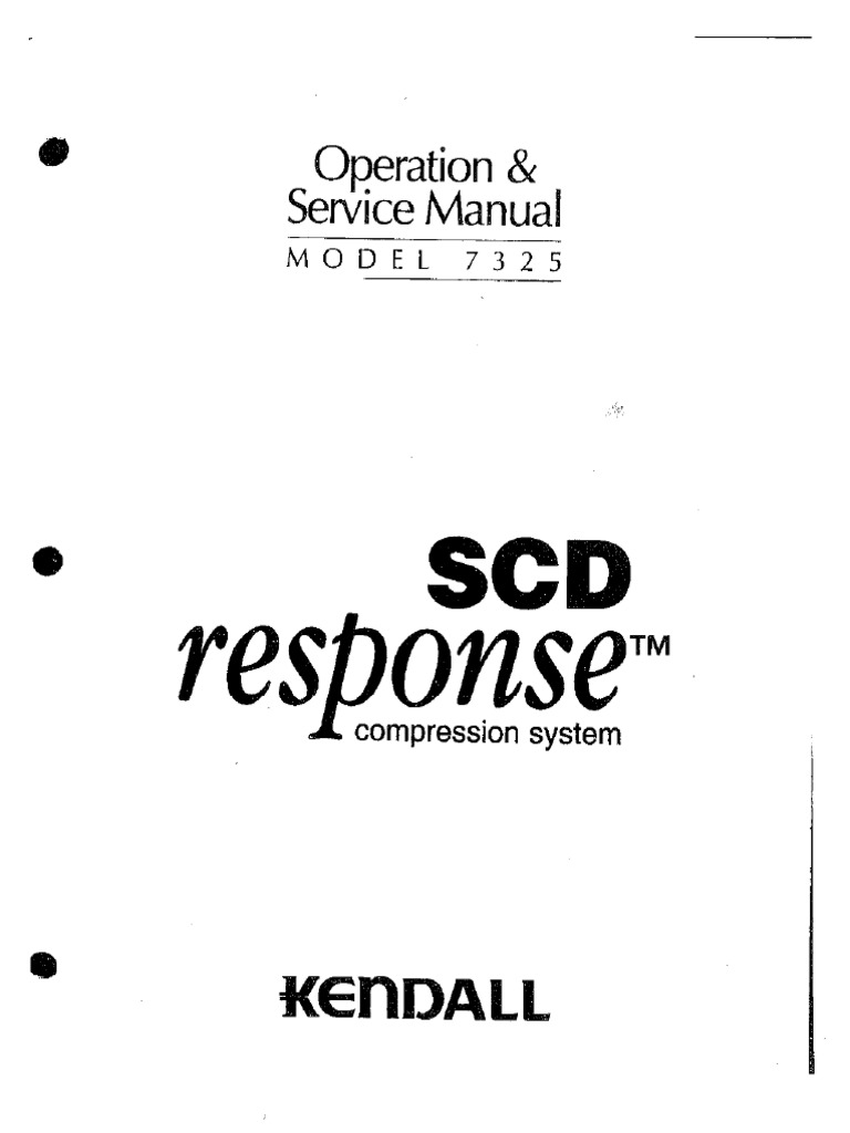 Kendall SCD Response MODEL 7325 | PDF
