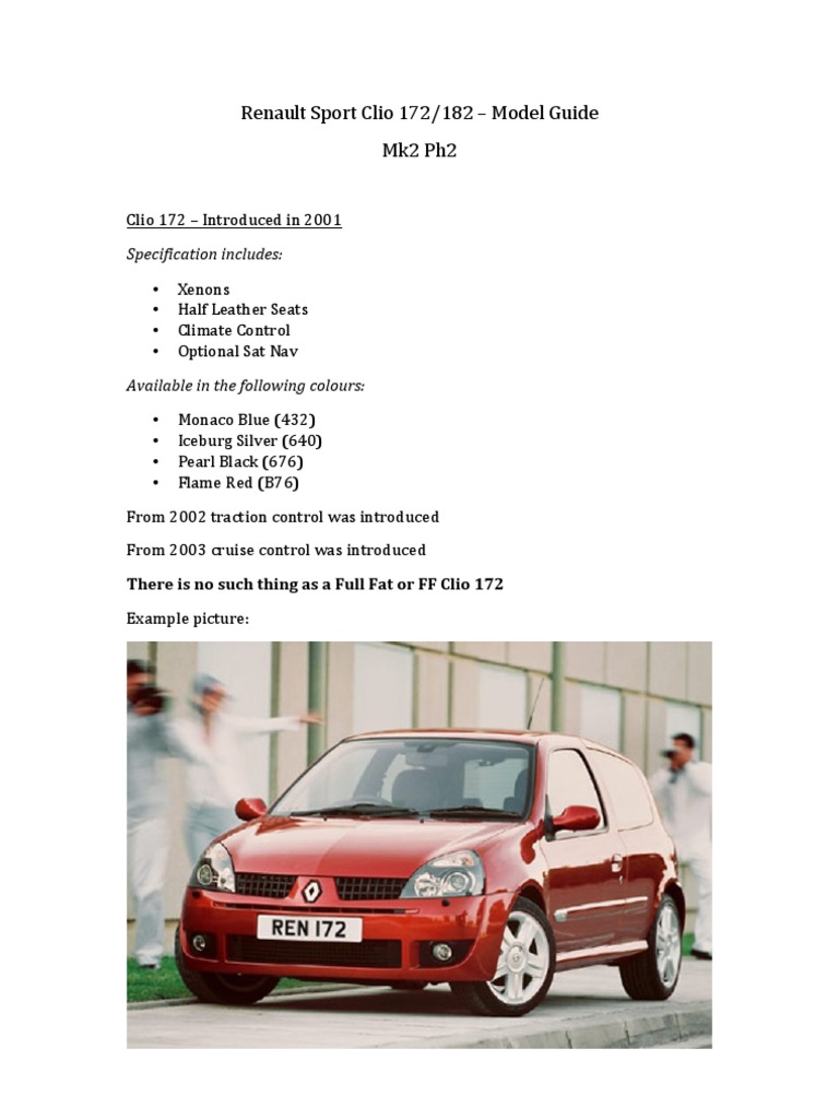 Renault Sport Clio Guide | PDF | Vehicle Technology | Motor Vehicle