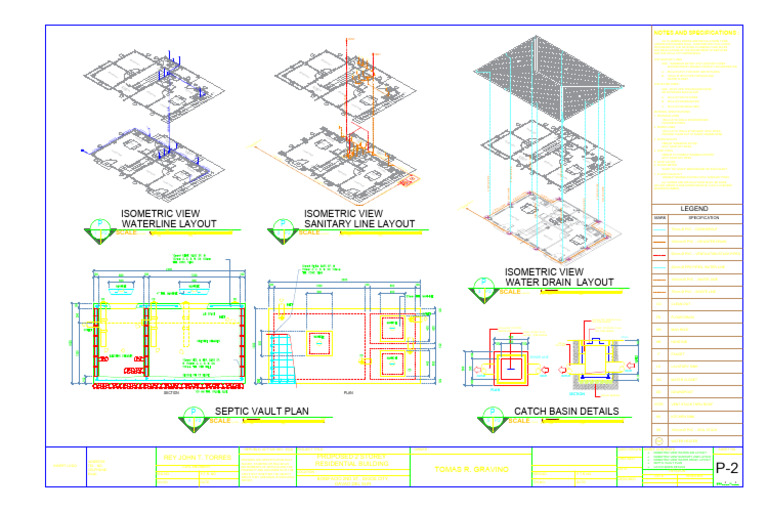 Isometric View Waterline Layout Isometric View Sanitary Line Layout | PDF