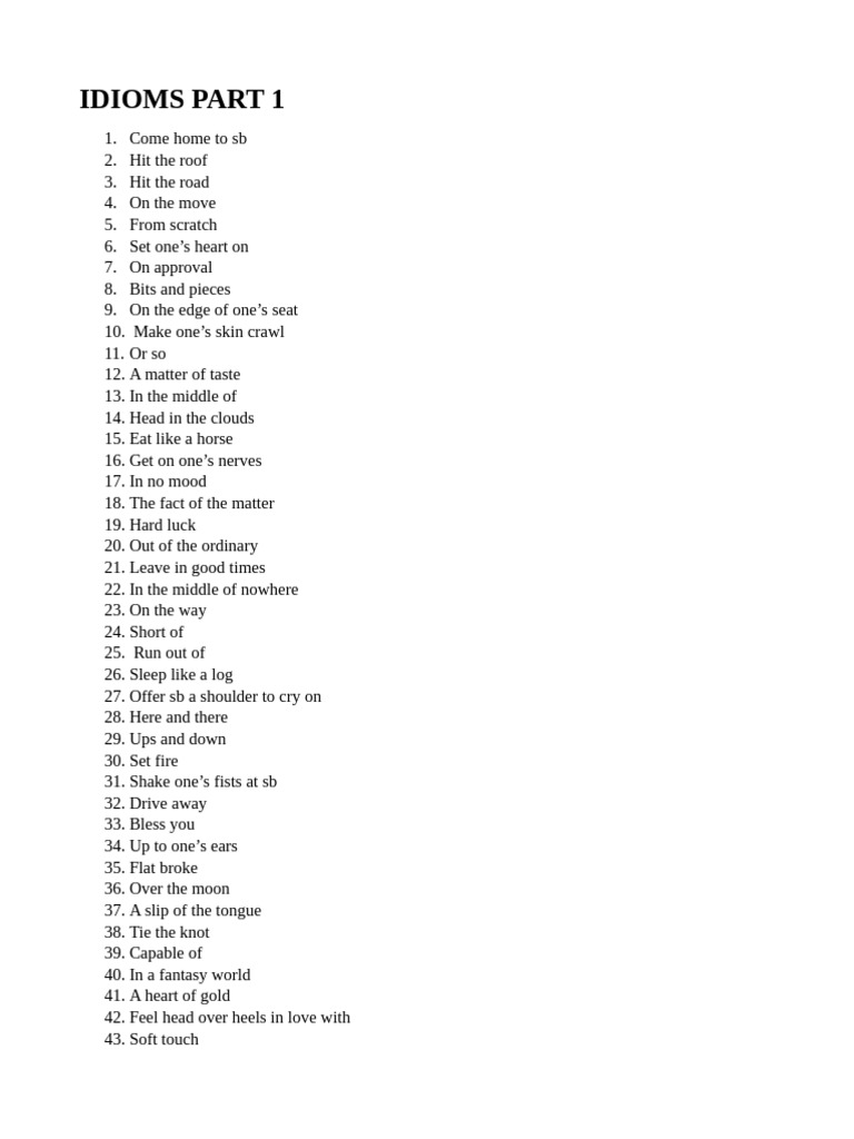 IDIOMS-PART-1 | PDF