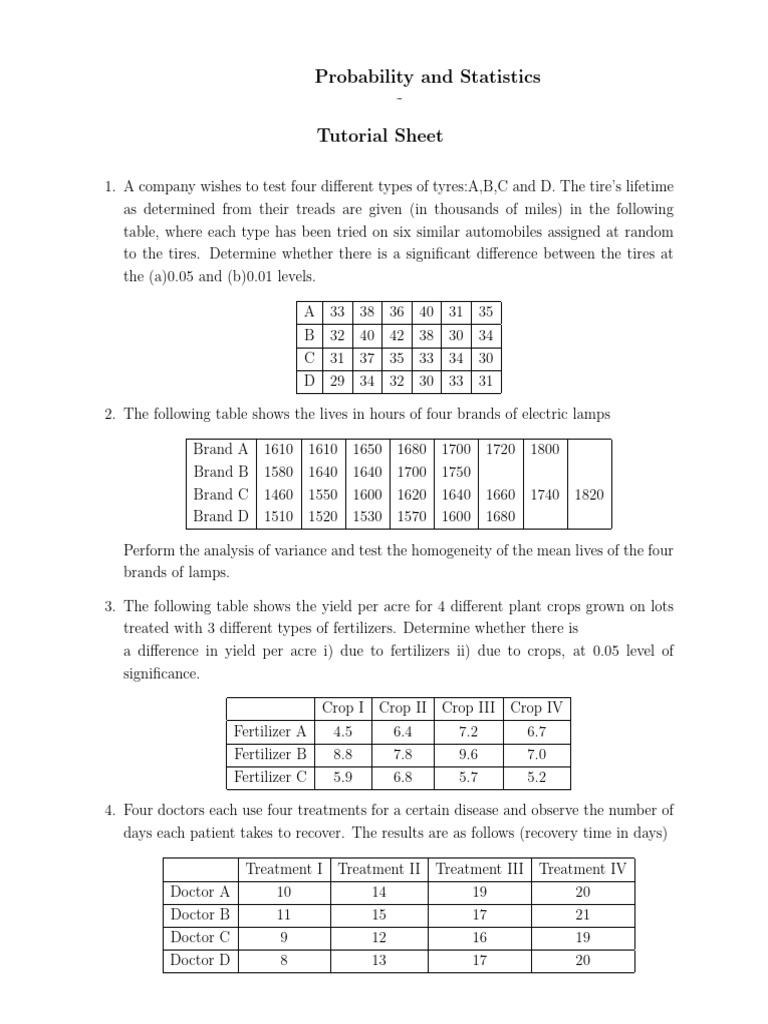 Ma6351 probability and statistics module viii and ix tutorial sheet pdf