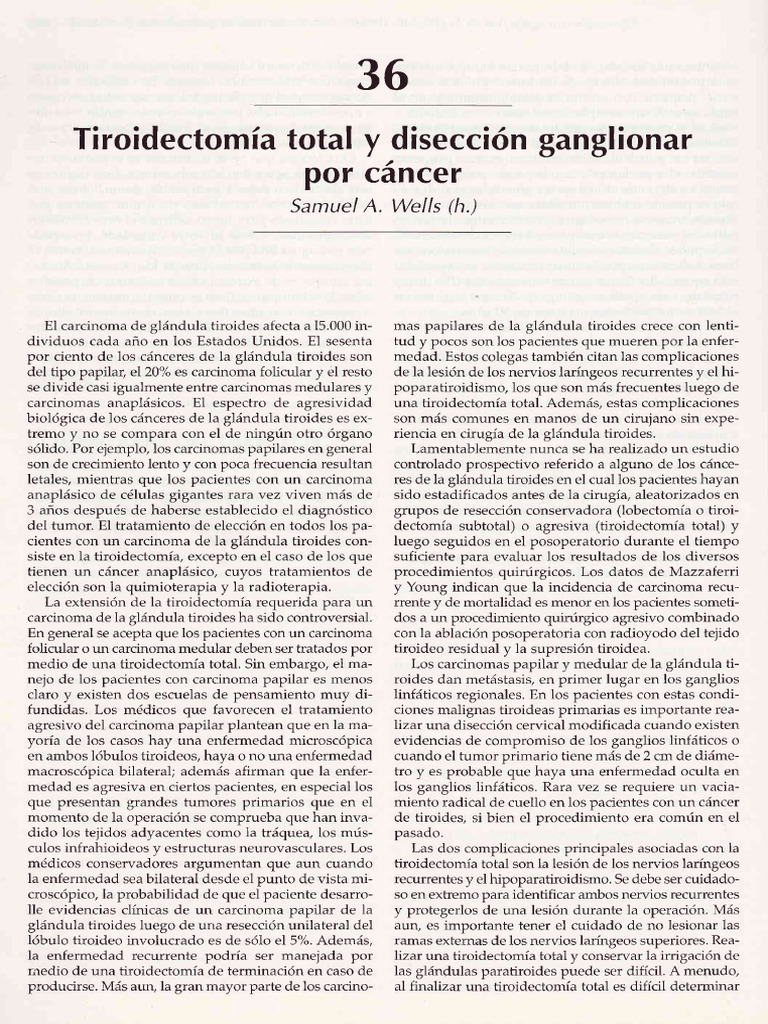 Mastery Cap 036 Tiroidectomía Total y Disección Ganglionar Por Cáncer | PDF