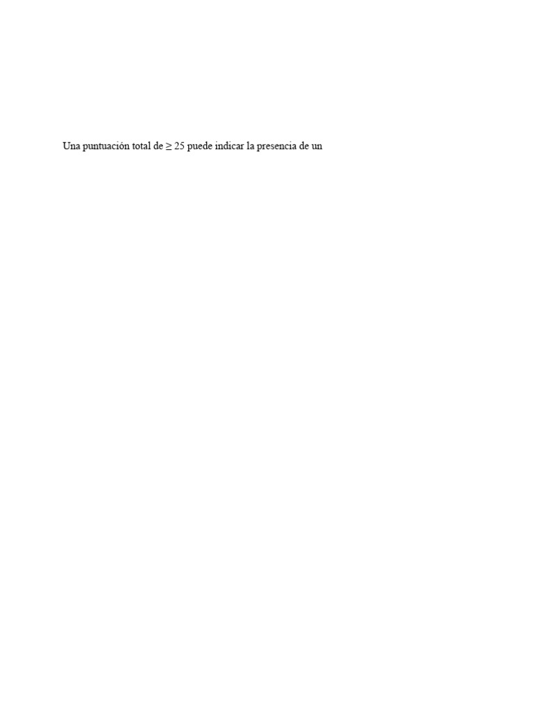 Puntuación Escala Scared | PDF