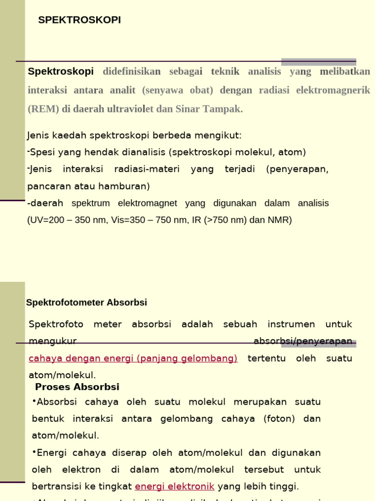 Tinjauan Umum Spektroskopi Untuk Analisis Obat-1 | PDF