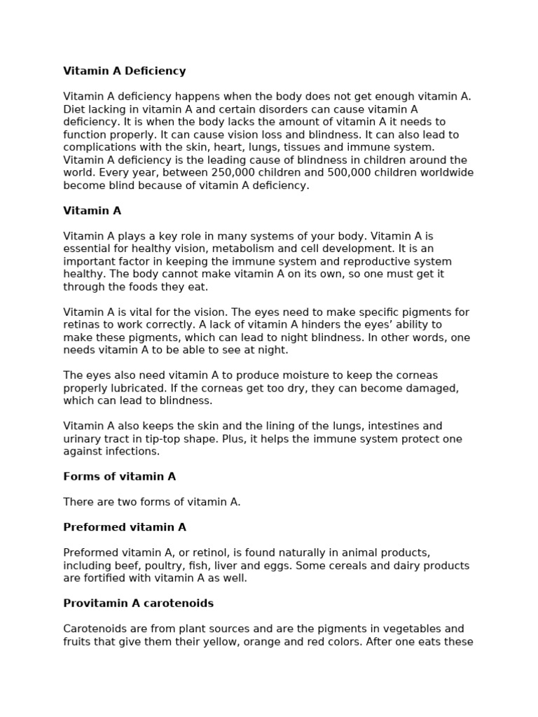 Vit A Deficiency | PDF | Vitamin A | Wellness