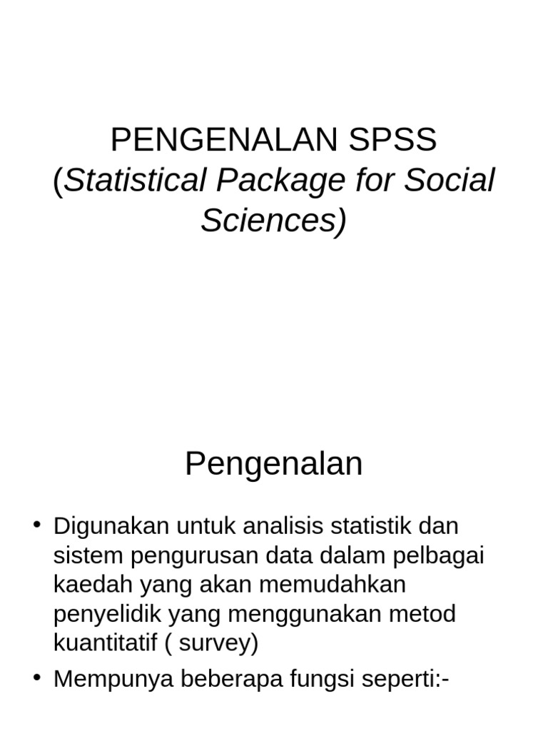 Pengenalan Spss Pdf
