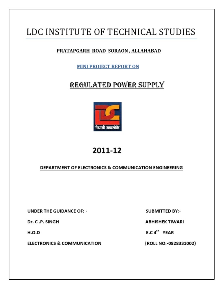 Regulated Power Supply | PDF | Resistor | Rectifier