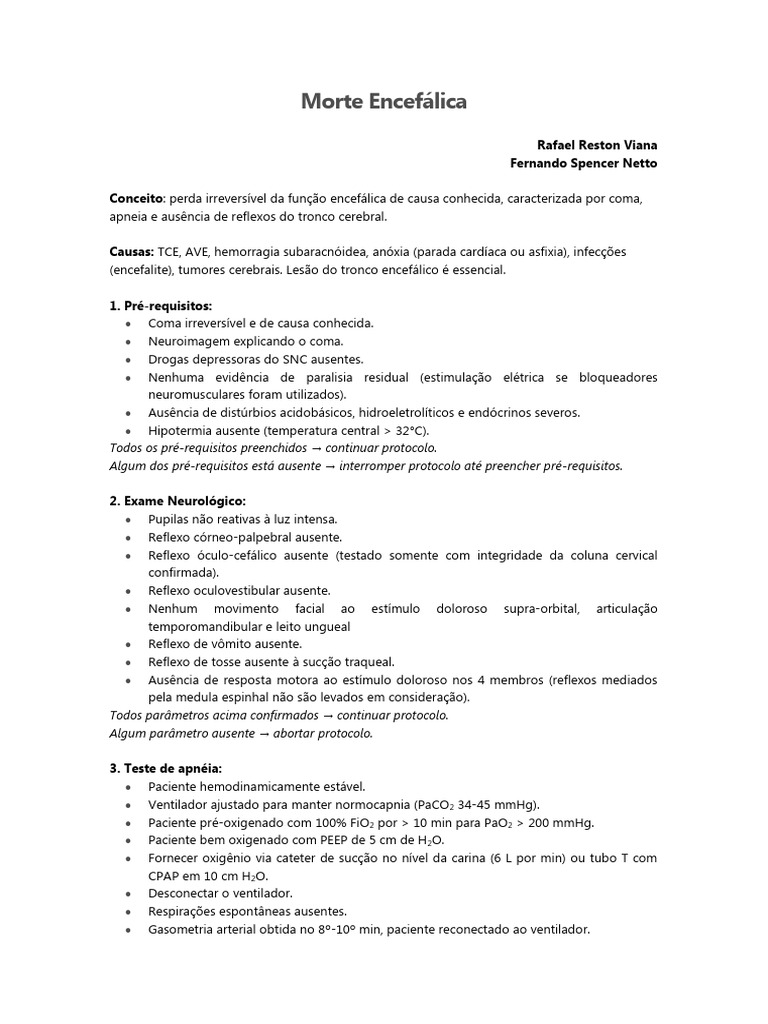 Morte Encefalica | PDF