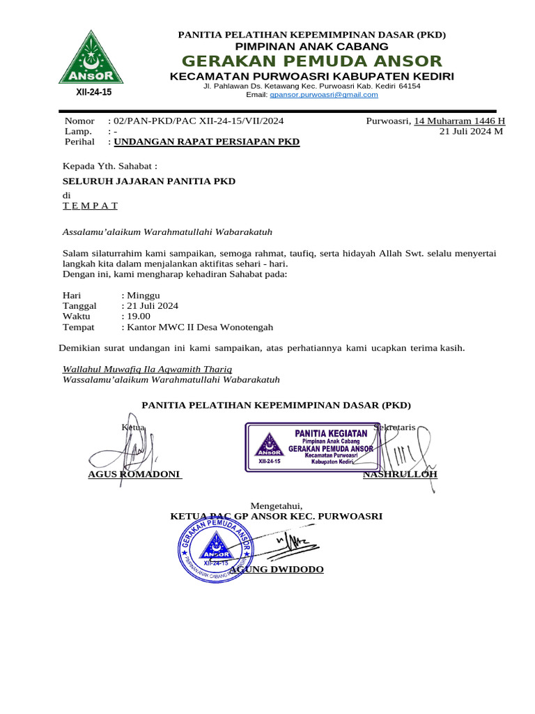 Undangan Rapat PKD | PDF