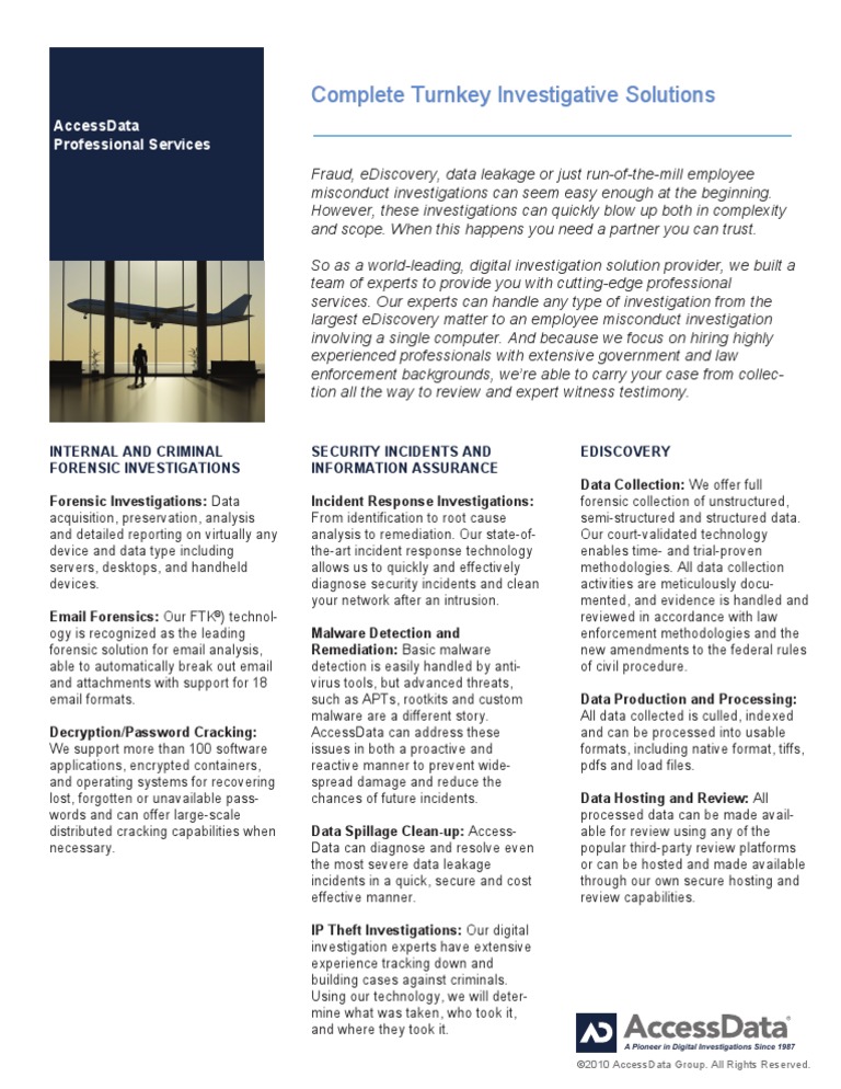 Access Data Professional Services Overview | PDF | Computer Security ...