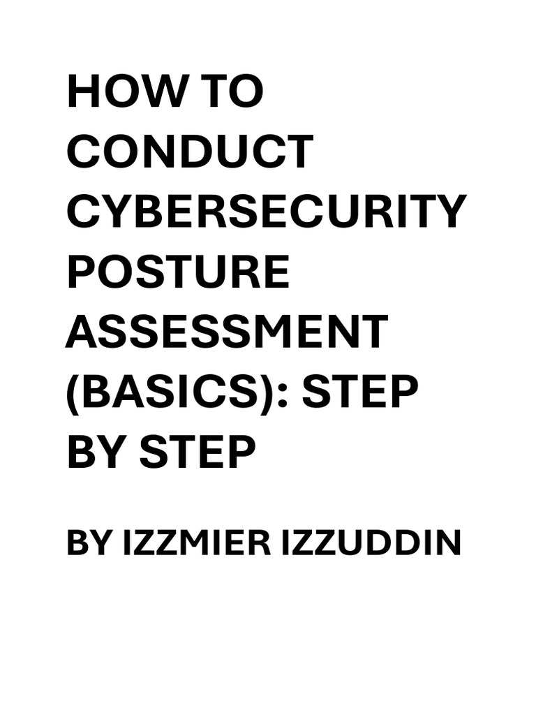 how-to-conduct-cybersecurity-posture-assessment-pdf