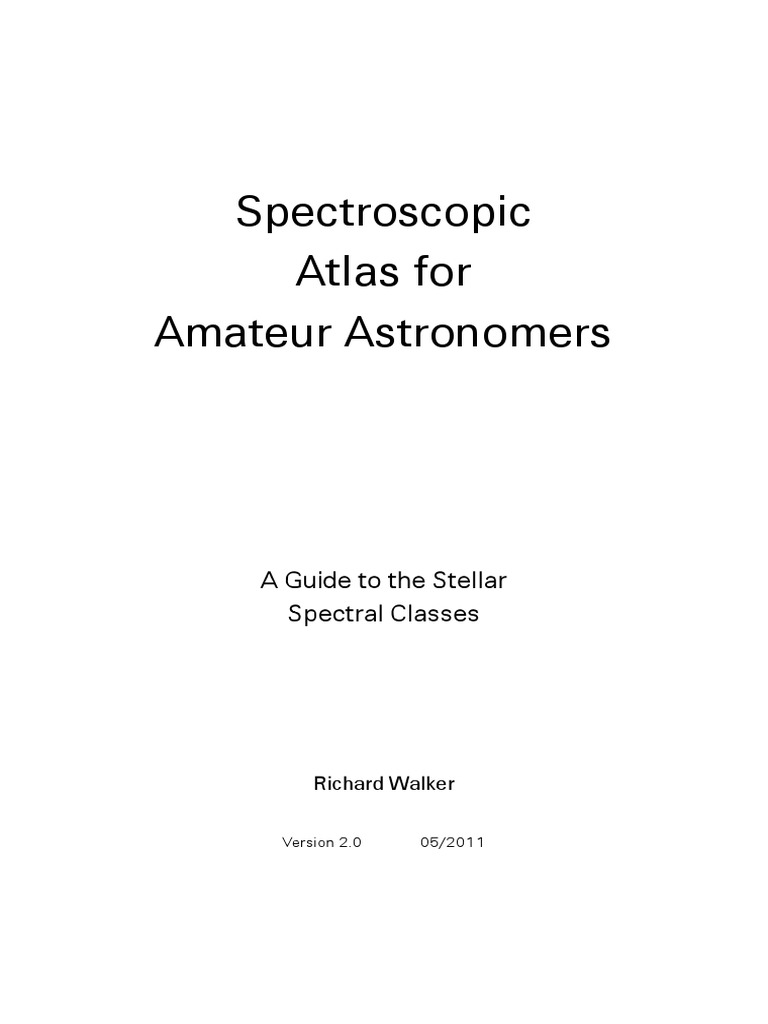 Spectroscopic Atlas 2 0 English PDF Spectroscopy Stars