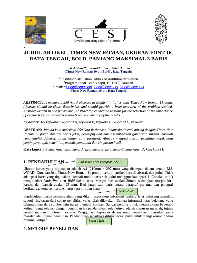 Guidelines for Journal Article Submission | PDF | Typography | Teaching ...