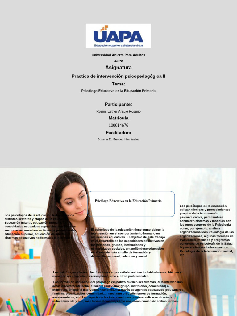 Tarea 2 de Intervencion Psicopedagogica 2 | PDF