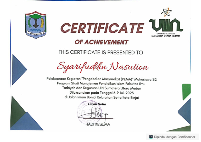 Sertifikat Pengabdian Masyarakat | PDF