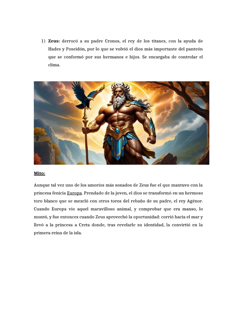 La Égida de Zeus en la Mitología Griega | PDF | Hera | infierno