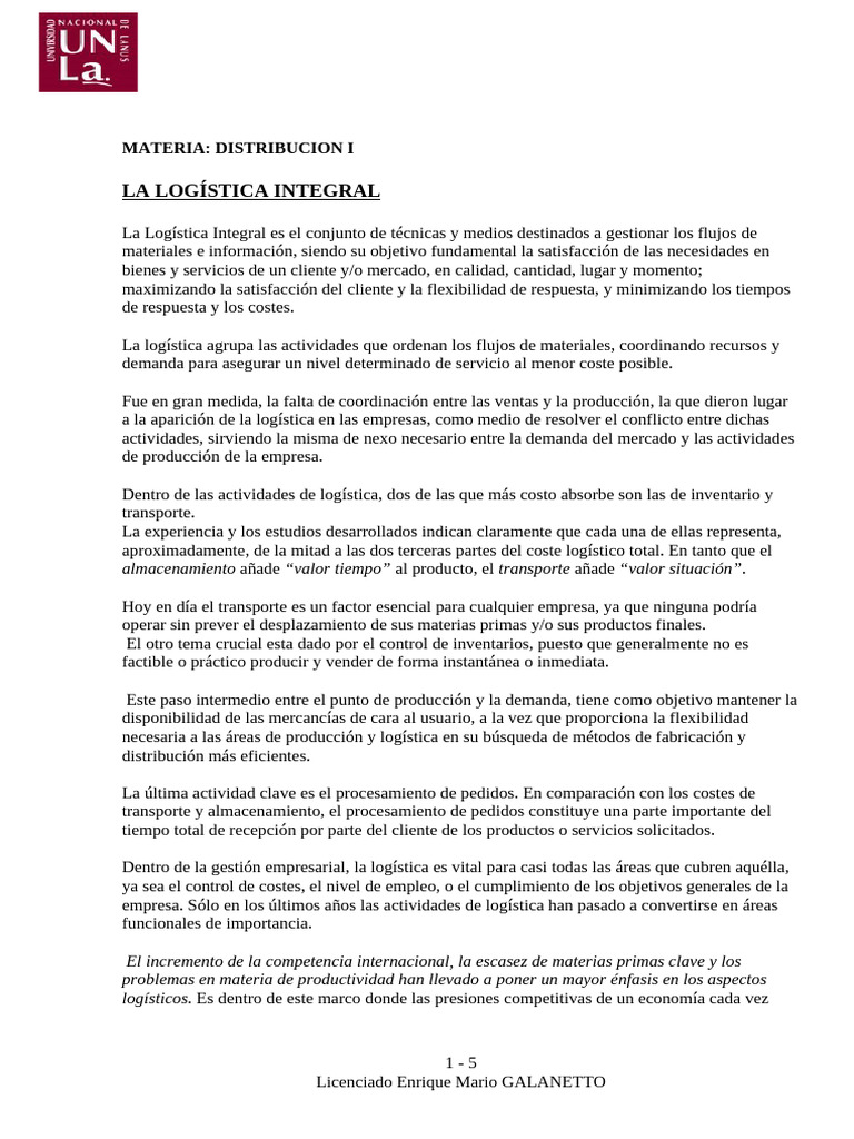 Logistica Integral - SCM | PDF