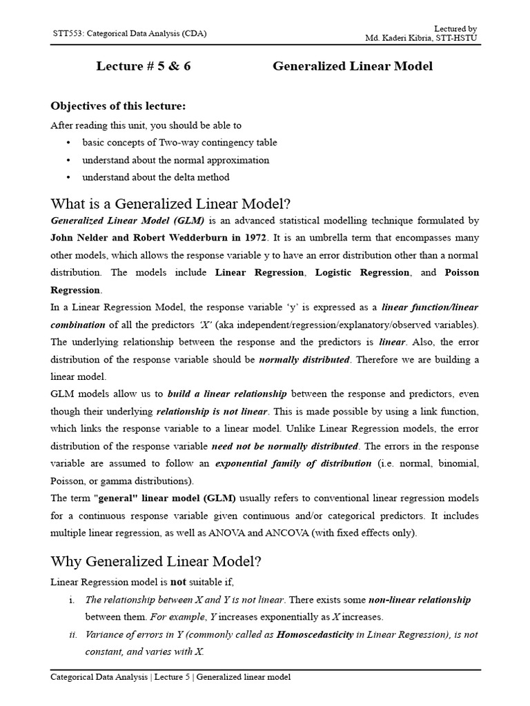 Generalized Linear Models Explained | PDF | Linear Regression ...