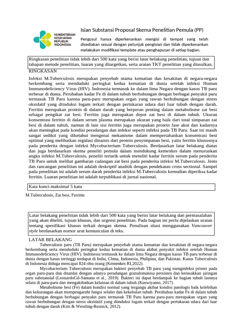 Isian Substansi Proposal Skema Penelitian Pemula | PDF