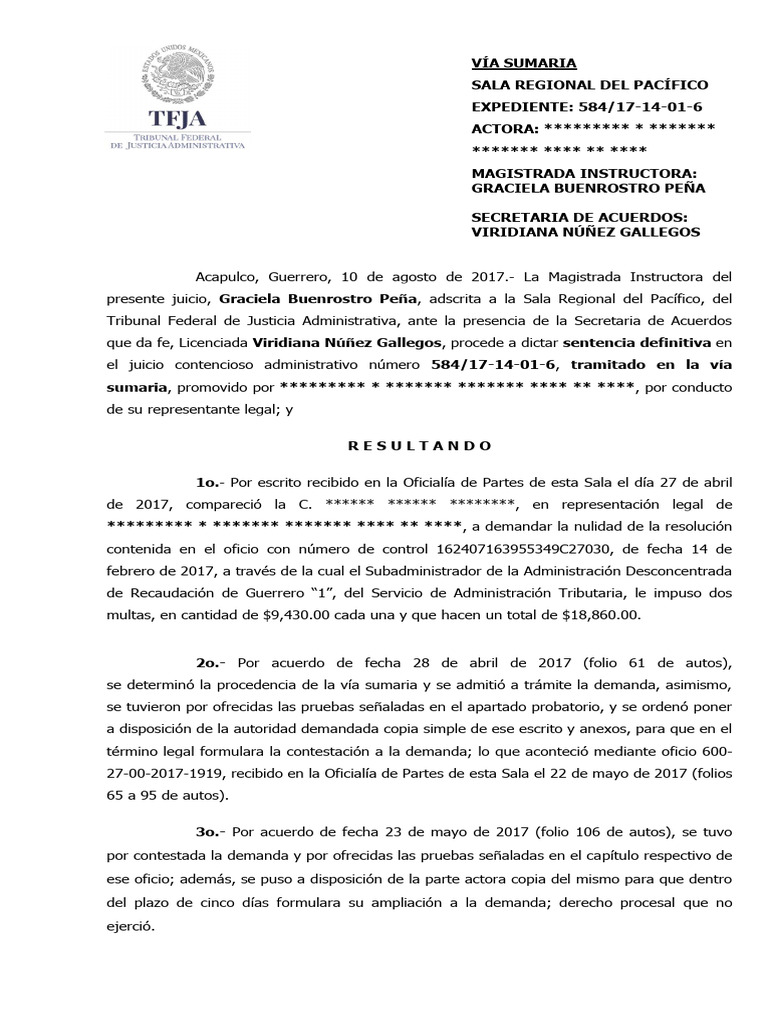 Sentencia Juicio Sumario | PDF