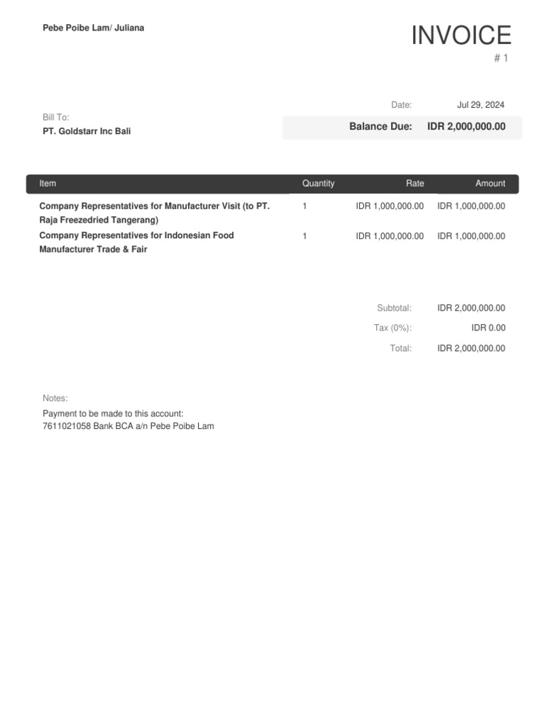 Invoice JD | PDF