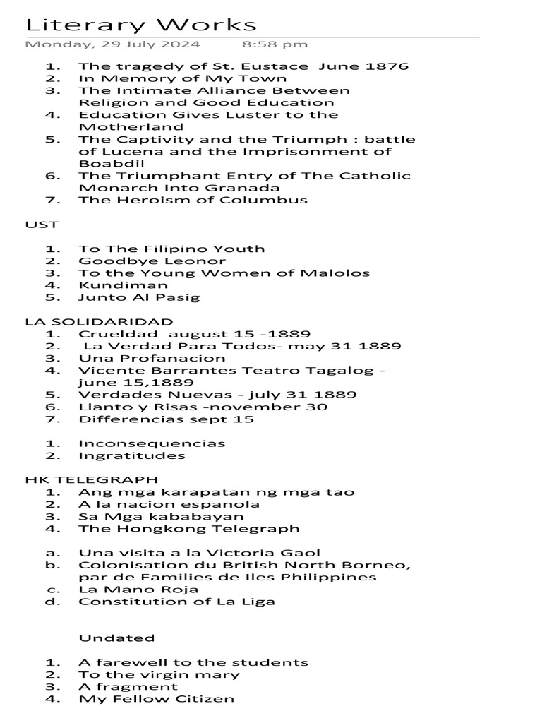 Literary Works | PDF