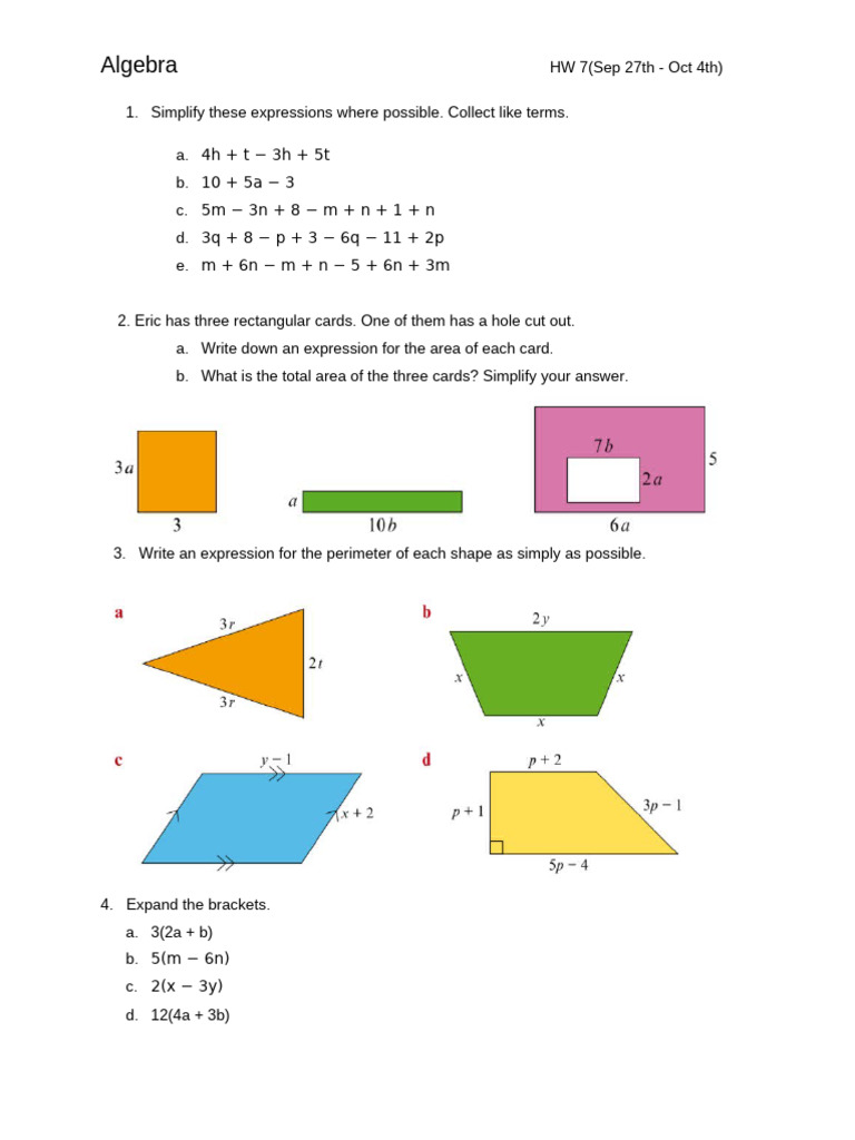 HW 7 (Sep 27th - Oct 4th) | PDF