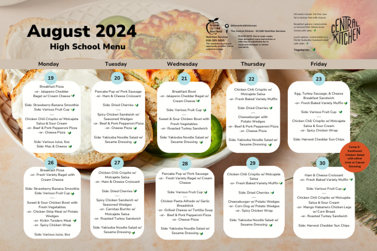 Hudson High School Lunch Menu