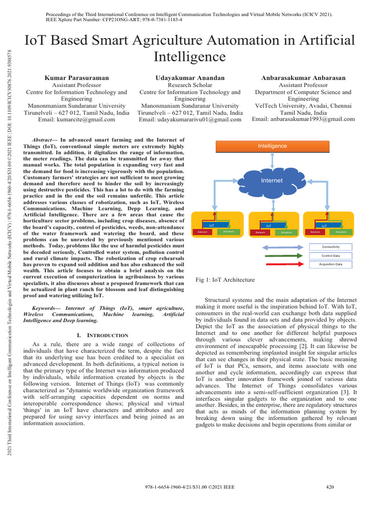 Iot Based Smart Agriculture Automation in Ai - 240627 - 203946 | PDF