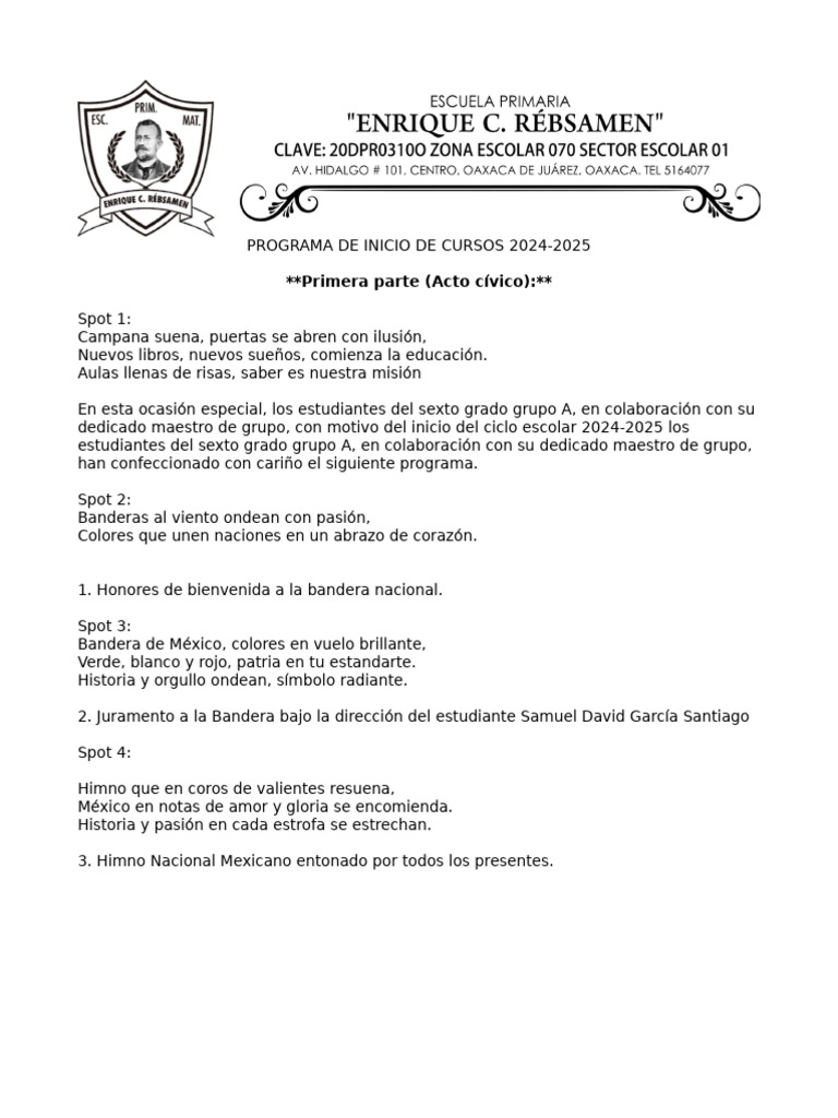 Programa de Inicio de Cursos 2024-2025 | PDF