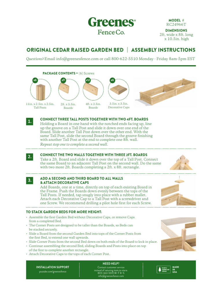 Cedar Raised Garden Bed Assembly Guide | PDF