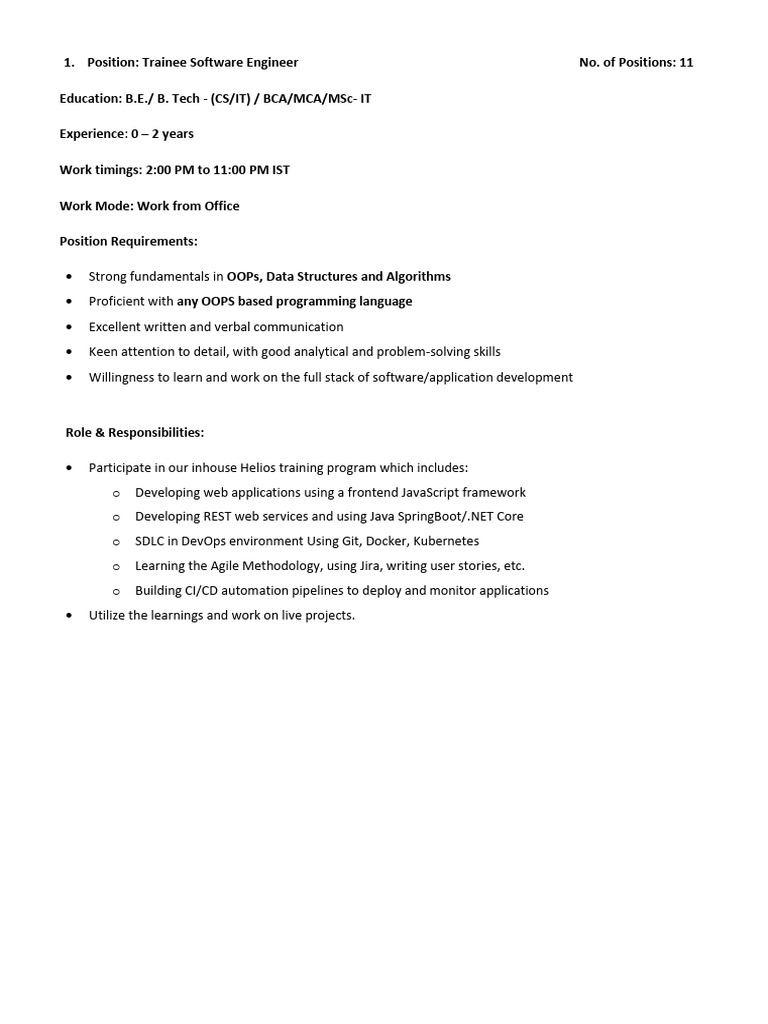 Software Engineer Job Openings at WebMD | PDF | Selenium (Software ...