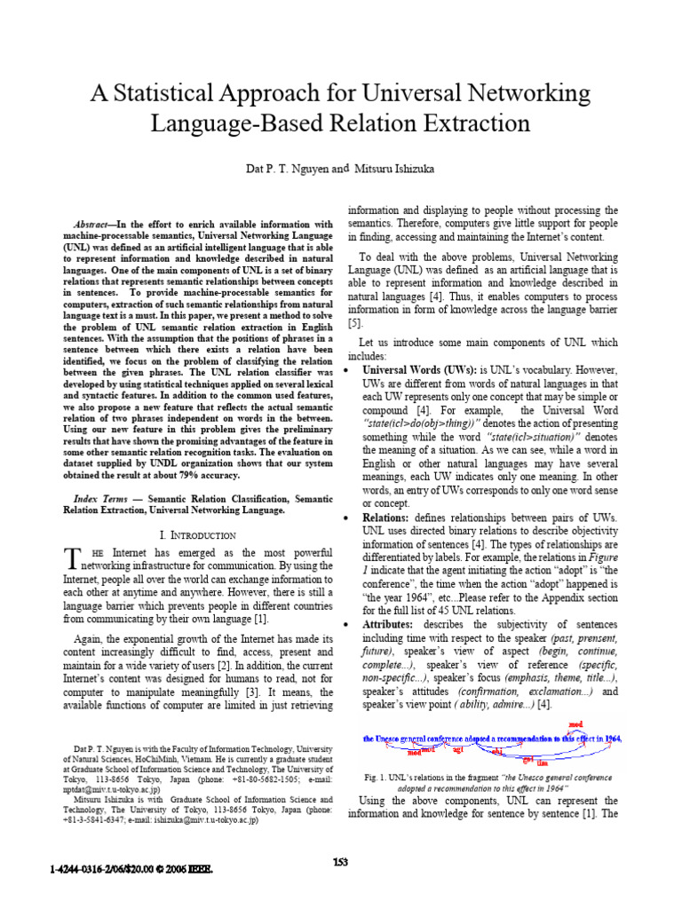 A Statistical Approach For Universal Networking Language-Based Relation ...