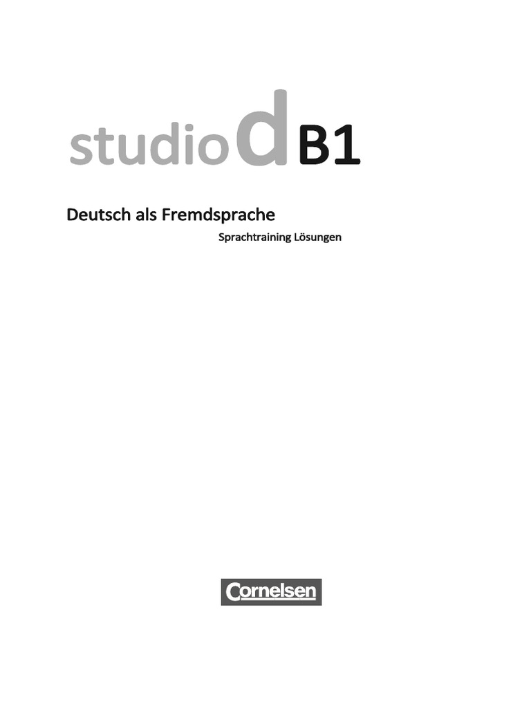 Studio D B1 Sprachtraining Loesungen | PDF