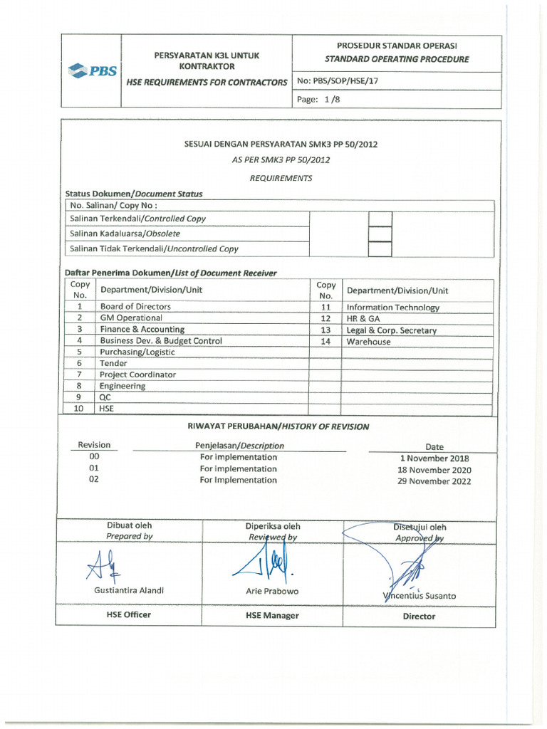 17.hse Requirements For Contractors-Rev.02 | PDF