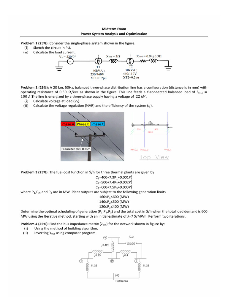 Exam of power system | PDF