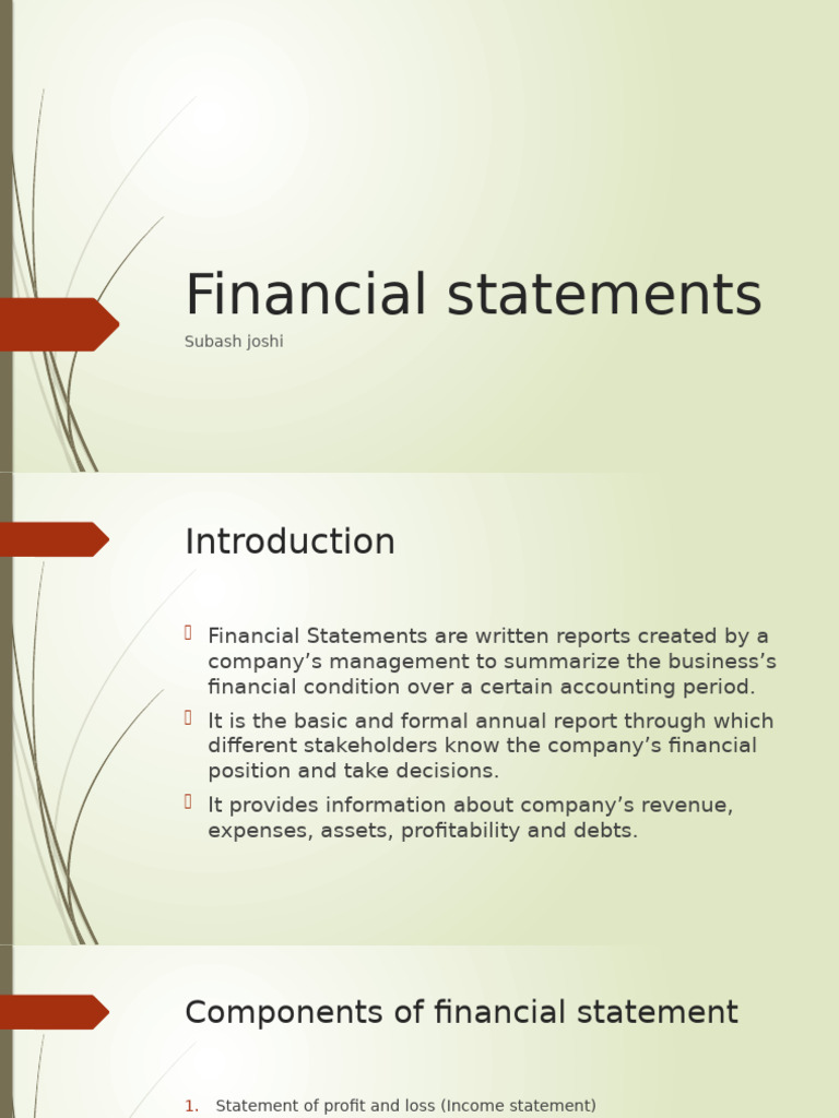 Overview of Financial Statements | PDF | Equity (Finance) | Finance ...