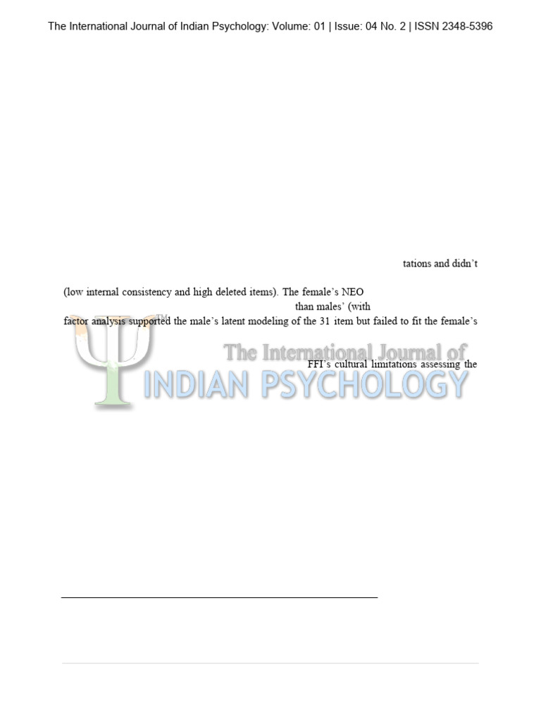12 Five Factor Model in Iranian Culture A Psychometrics Analysis of NEO ...