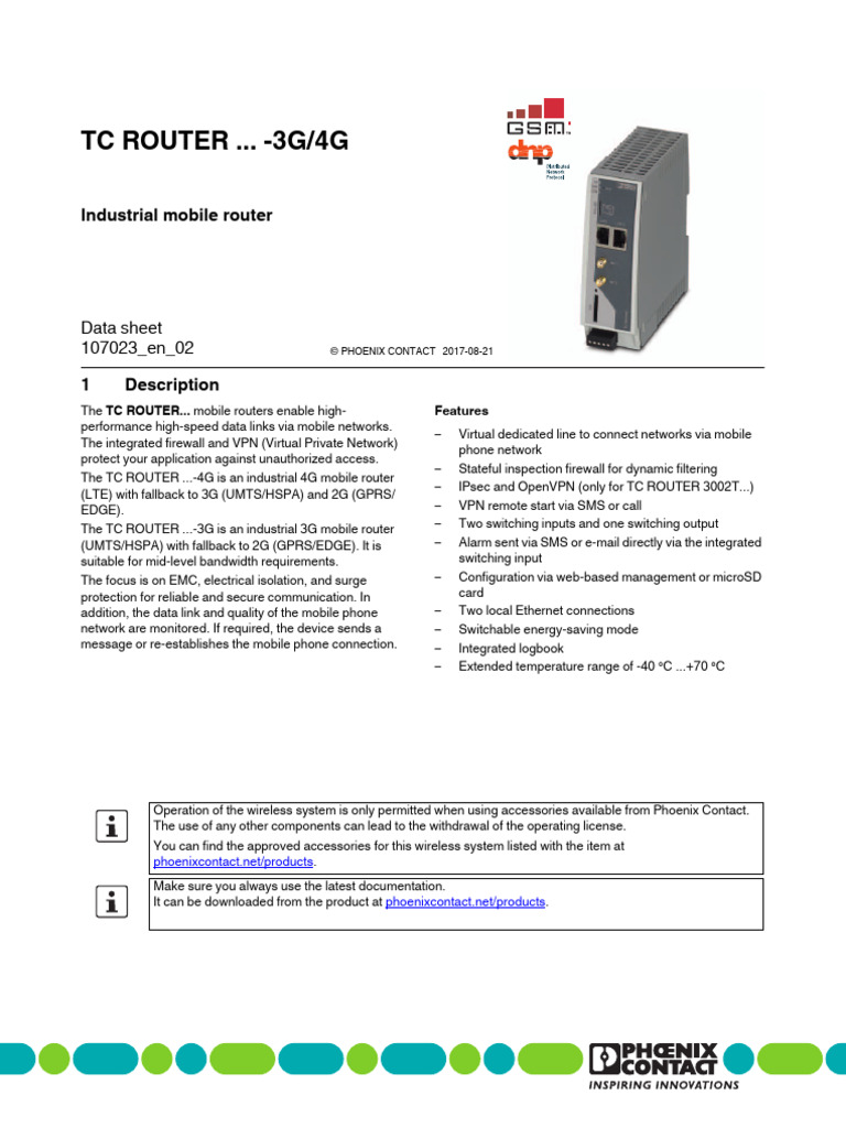 DB en TC Router 3g 4g 107023 en 02 | PDF