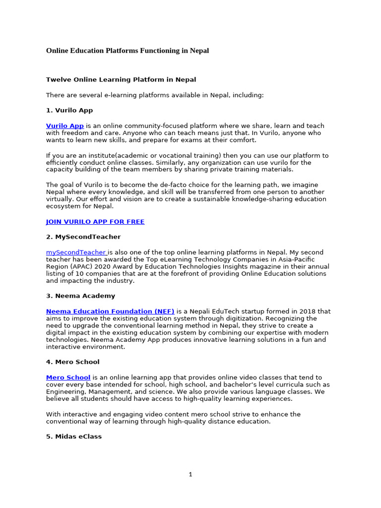 5 Online Education in Nepal | PDF | Educational Technology | Business