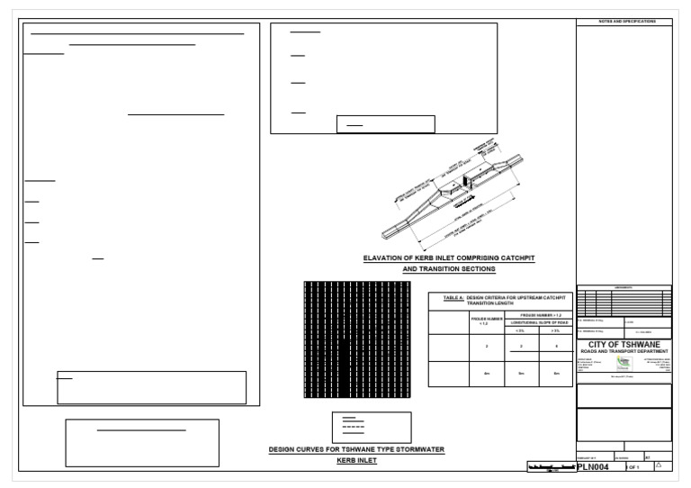Tshwane Kerb Inlet Design Guidelines | PDF